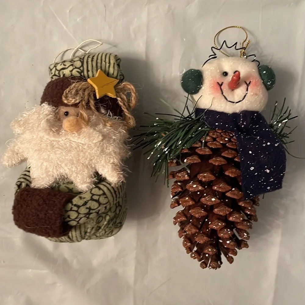 🎄 Handcrafted Christmas Ornaments  - Santa and Snowman Delight! 🎅☃️